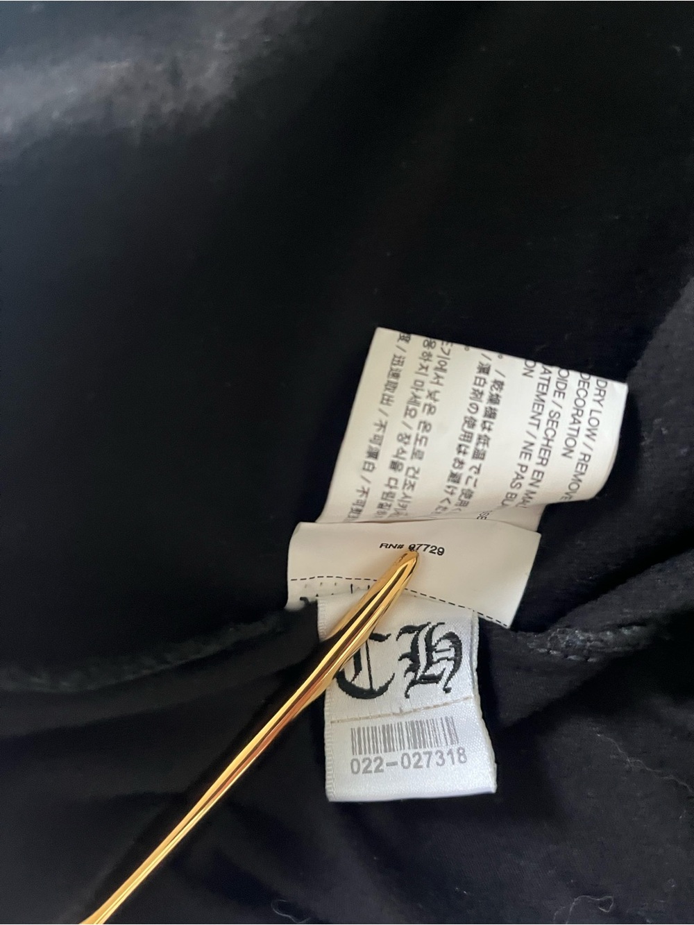 Chrome Hearts Black Leggings with Silver Gothic Logo Print - Picture 4 of 10